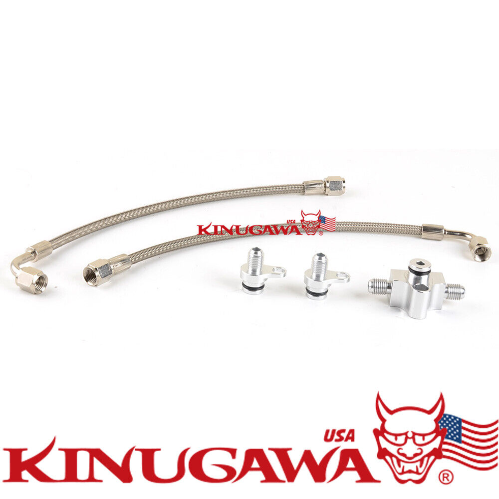 Turbo Oil Feed Line Kit For BMW N54 3.0L 135i 335i 535i 735i TD03 twin Turbos