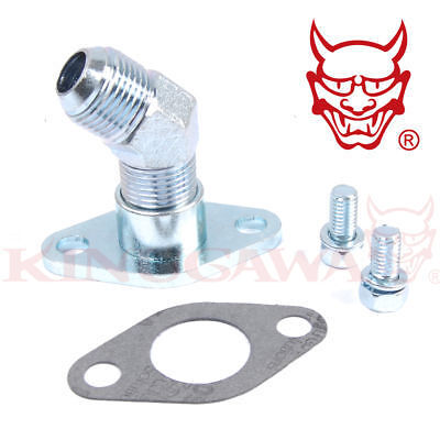 Turbo Oil Return Flange Kit TOYOTA 1JZ-GTE Block Side - 8AN 45 Degree