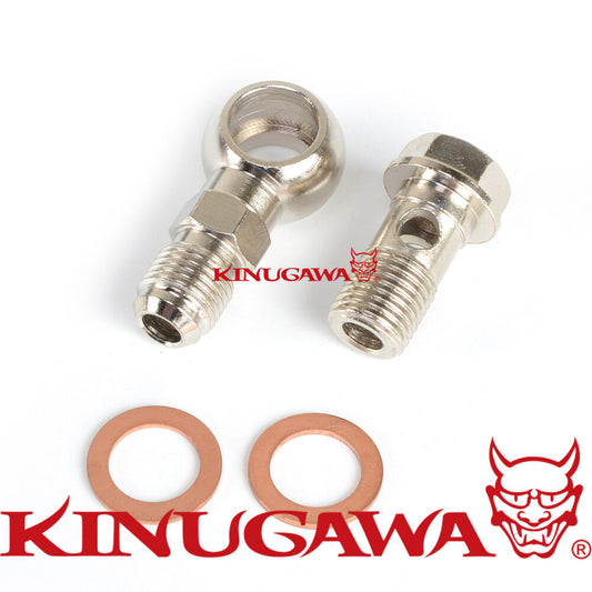 Turbo Coolant Banjo Bolt kit M14x1.5 mm to -4AN Garrett GT28R GT30R GT35R Long