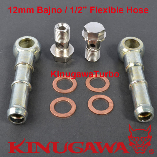 Turbo Water Pipe Kit M12x1.25 MHI TD04 IHI RHF4 RHF5 / Fit 1/2" Plug Hose